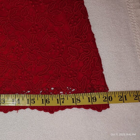 TALBOTS CORDED LACE L/S TANK ROUND NECK 100% COTTON LINED CANDY APPLE RED MEDIUM - Picture 9 of 11